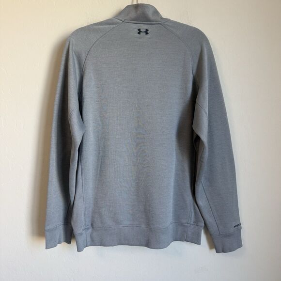Under Armour Storm Mens LG 1/4 Zip Gray Fleece Pullover Sweater Cold Gear Golf - Picture 4 of 7